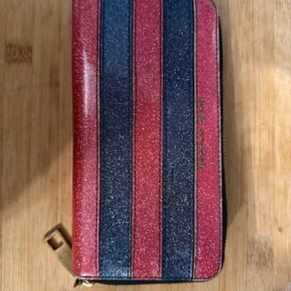 Marc Jacobs – Glitter Striped Zip-Around Wallet / Clutch - Picture 3 of 16